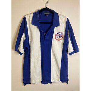 Inner Harbor Mens Medium Vintage Polo Striped Soccer Navy White Internationals S